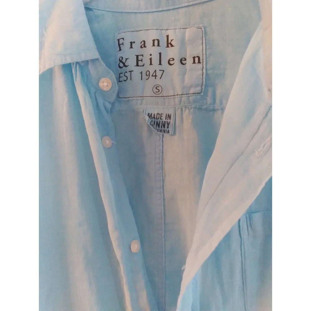 Frank & Eileen Shirt Women's Small Pale Blue Made in Sunny California - Picture 4 of 9
